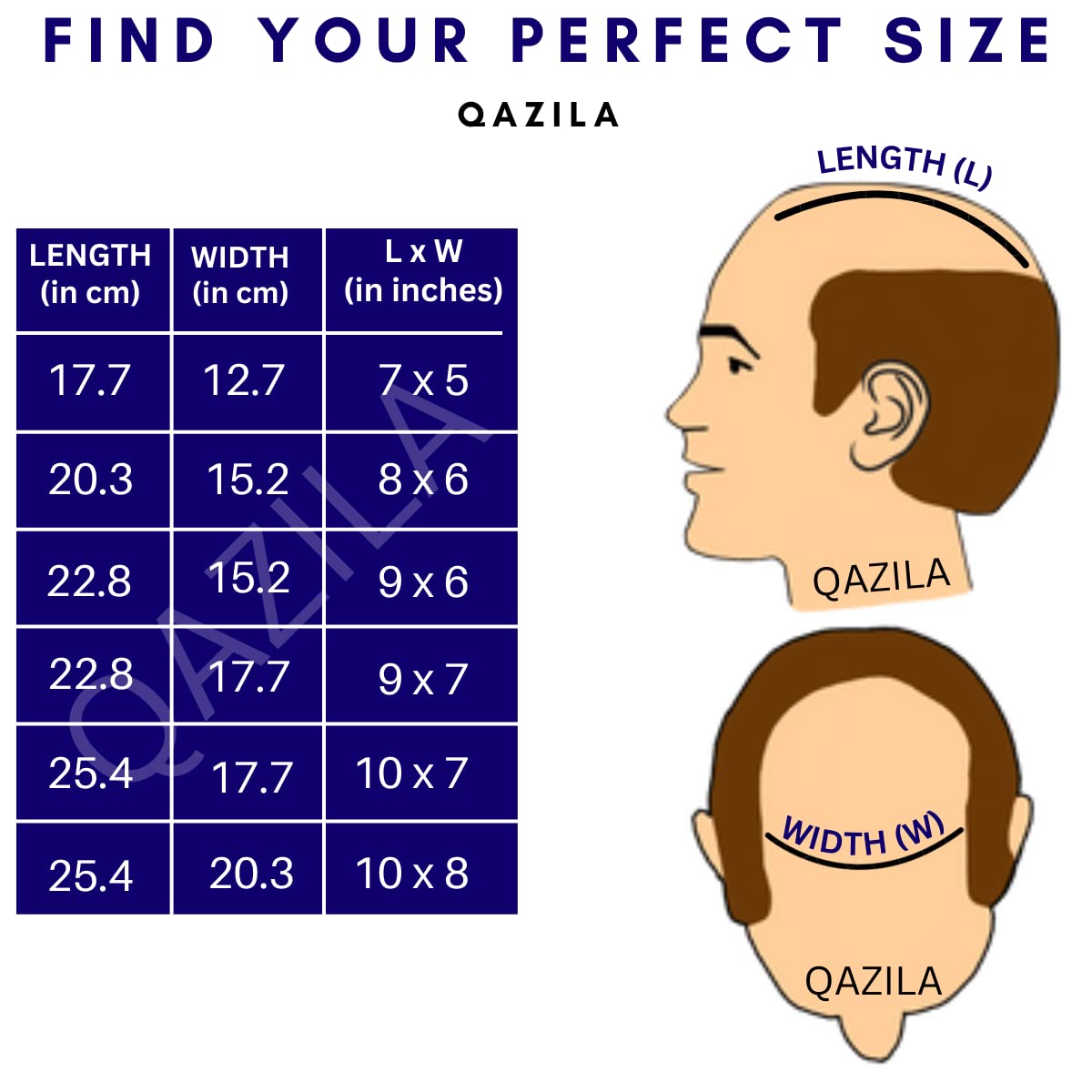 Qazila Monofilament Hair patch for men| 100% natural human hair| Durable & Easy To Self-Service