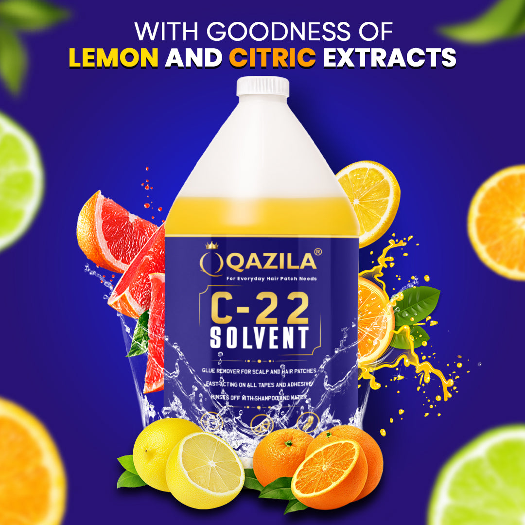 Qazila C-22 Solvent | Adhesive Remover For Hair Patch & Wigs | Fast-Acting | Citrus Flavour | 3.79 Ltr| 1 Galon