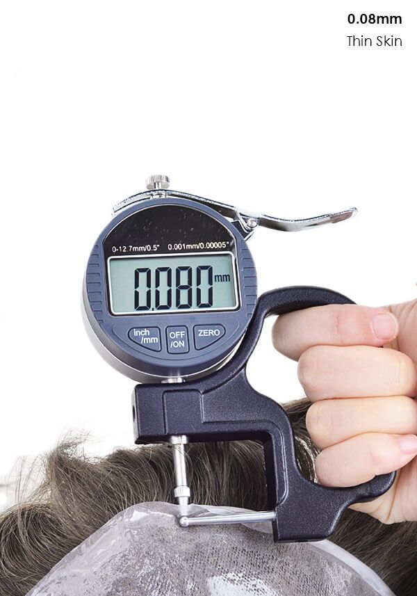 Qazila Australia Lightweight Thin-Skin PU Hair Patch for Men – Natural Virgin Remy Human Hair, Comfortable Base, Grade A Quality