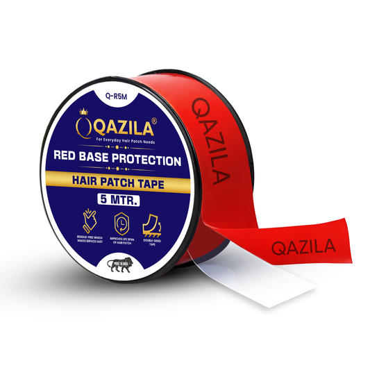 Qazila Red Tape for Hair Patch| Transparent| For Base Protection & Easy Cleanup| Very Low Residue Tape 5mtr