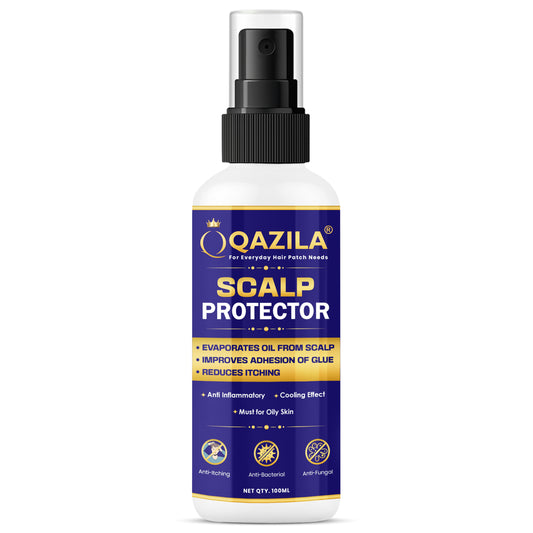 Qazila Scalp Protector Spray for Hair Patch | Anti-Itch & Anti-Bacterial | Enhanced Adhesion for Oily Skin | Alcohol-Free, 100 ml