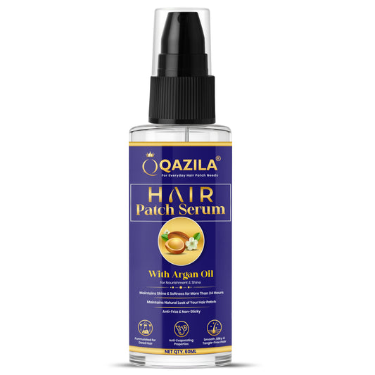Qazila Hair Patch Serum | 24-Hour Shine & Natural Look | Anti-Frizz Detangling | 60ml