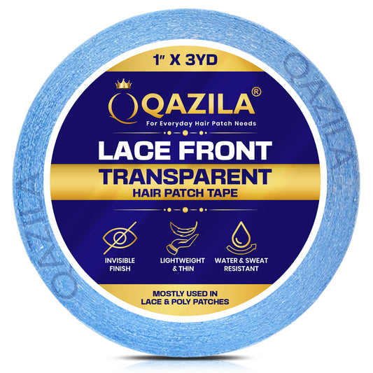 Qazila Lace Front Tape For Hair Patch & Wigs| Transparent with Dull Finish| Undetectable| Very Stretchy and Comfortable| Hypoallergenic