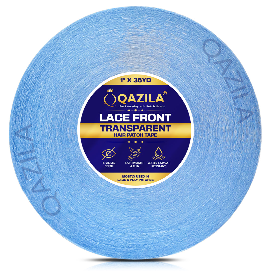 Qazila Lace Front Tape For Hair Patch & Wigs| Transparent with Dull Finish| Undetectable| Very Stretchy and Comfortable| Hypoallergenic 36YD