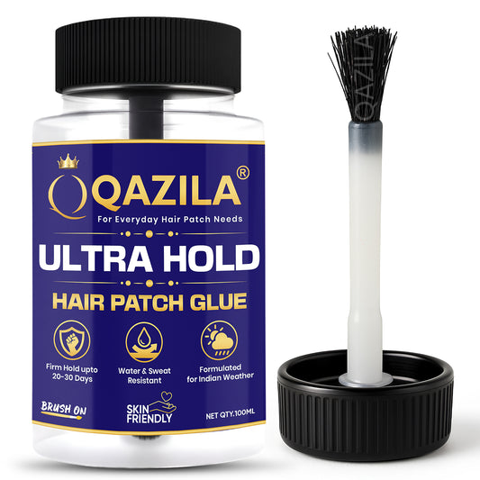 Qazila Ultra Hold Glue For Hair Patch| Strong Hold| Skin-Friendly| Hold upto 3-4 weeks | 100ml