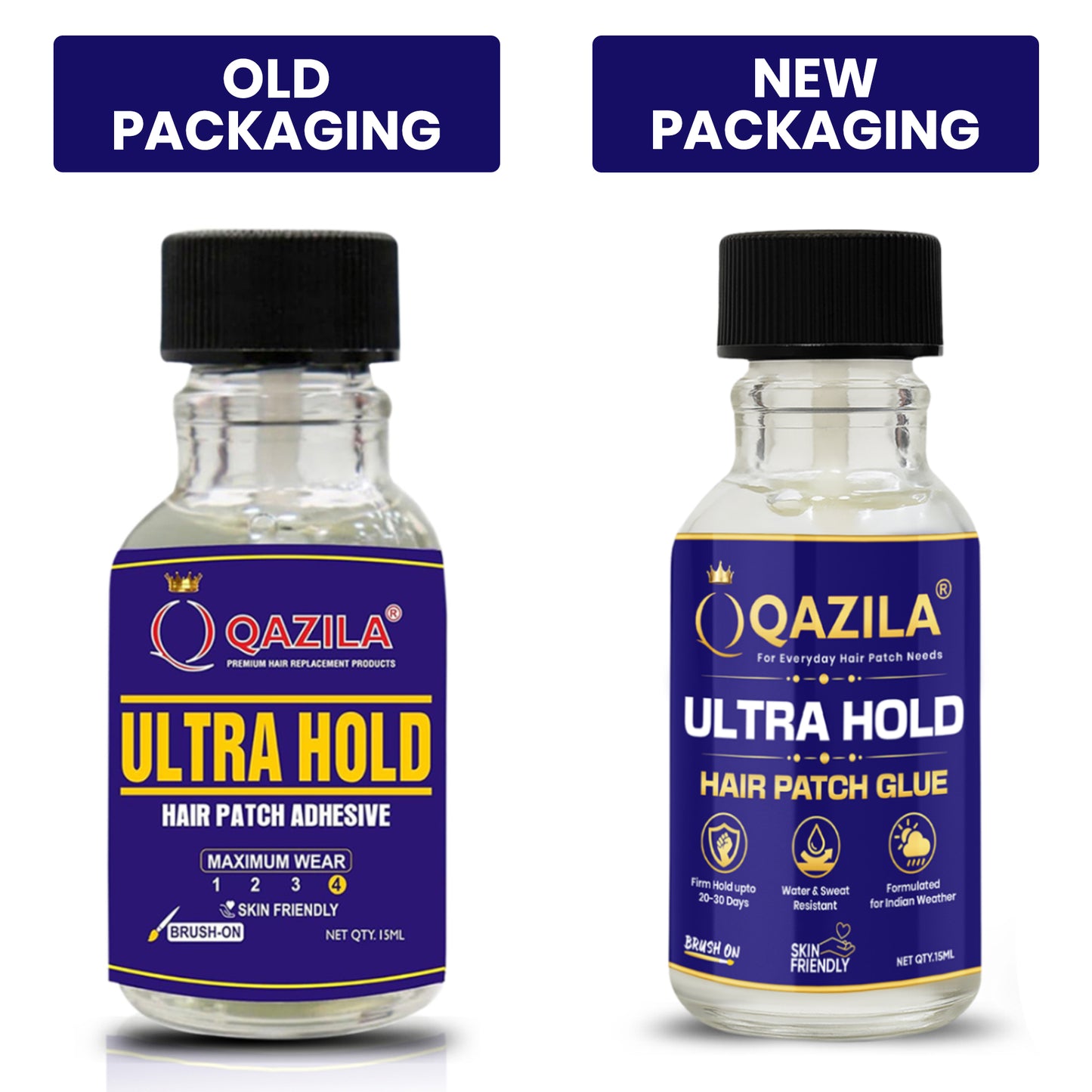 Qazila Ultra Hold Glue For Hair Patch| Strong Hold| Skin-Friendly| Hold upto 3-4 weeks | 15ml
