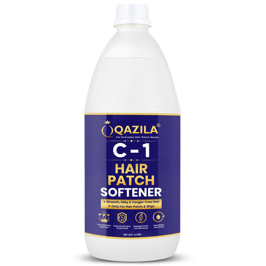 Qazila C-1 Hair Patch Softener | Hair Patch Conditioner | Hair Patch Wash Chemical | Soft, Silky and Tangle-Free Hair| 1Ltr