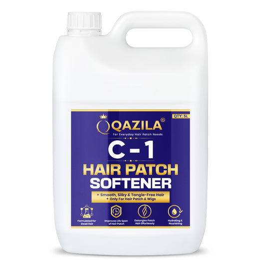 Qazila C-1 Hair Patch Softener | Hair Patch Conditioner | Hair Patch Wash Chemical | Soft, Silky and Tangle-Free Hair| 5Ltr